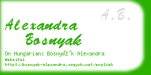 alexandra bosnyak business card